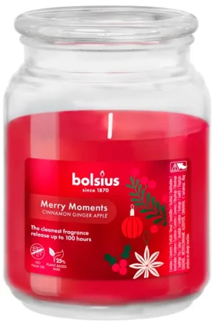 Lumânare parfumată în borcan mare Bolsius - Merry Moments