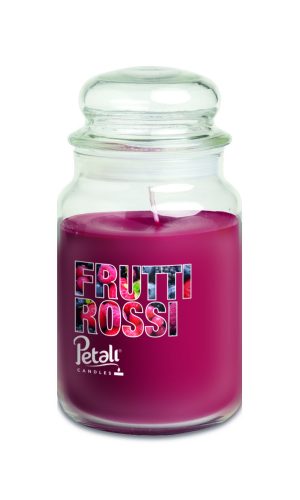 Lumânare parfumată Petali, borcan mare, Fructe de Pădure (Frutti Rossi)