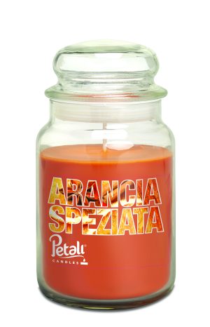 Lumânare parfumată Petali, borcan mare, Orange-Cinnamon (Arancia Speziata)