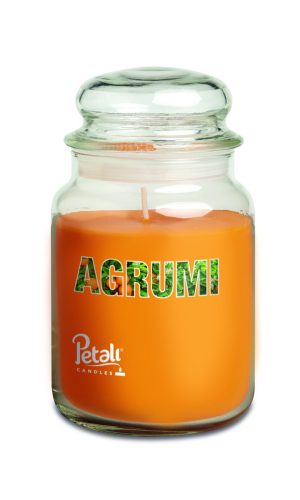 Lumânare parfumată Petali, borcan mare, Citrus (Agrumi)