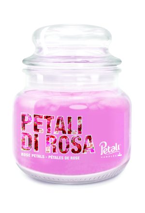 Lumânare parfumată Petali, borcan mic, Trandafir (Rose)