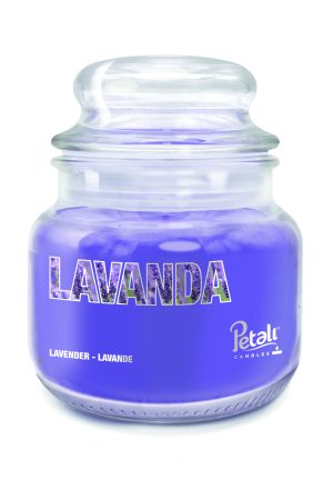 Lumânare parfumată Petali, borcan mic, Lavandă