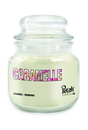 Lumânare parfumată Petali, borcan mic, Caramelle