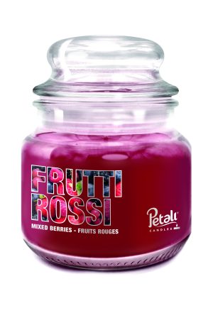 Lumânare parfumată Petali, borcan mic, Fructe de Pădure (Frutti Rossi)
