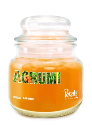 Lumânare parfumată Petali, borcan mic, Citrus (Agrumi)