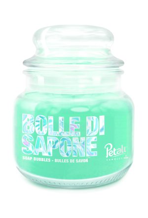 Lumânare parfumată Petali, borcan mic, Pure Cotton (Bolle di sapone)