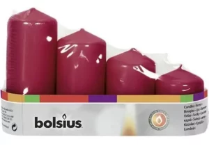 Lumânare stâlp - Burgund (ø 5cm x h 7cm / 9cm / 11cm / 13cm)