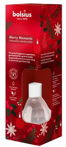 Odorizant Difuzor cu beţişoare pentru casă True 60ml Bolsius - Merry Moments