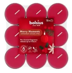 Lumânare pastilă 4h 18 buc Bolsius - Merry Moments