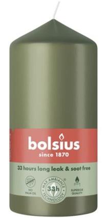 Lumânare stâlp Bolsius 120 x 58 mm, Verde Olive