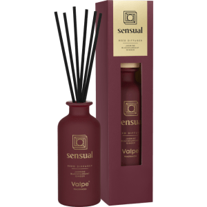 Odorizant difuzor Valpe din sticlă mată cu bețișoare negre - SENSUAL - VD-003-390