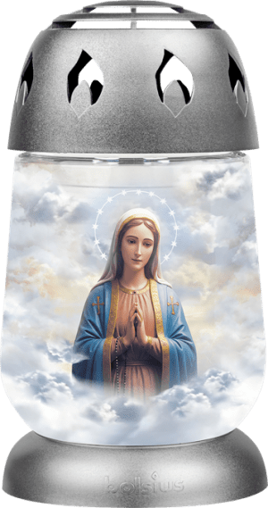 Candelă sticlă Bolsius Madonna Silver - BO-2L-MD-S