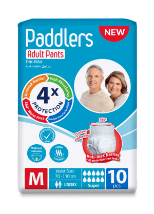 Paddlers - Scutece pentru incontinență adulți, tip chilot, mărime M (10 buc. / pachet => 4,64 RON / buc.)