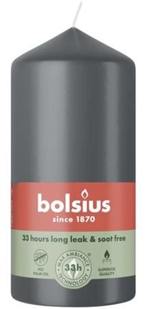 Lumânare stâlp Bolsius 120 x 58 mm, Gri închis / Gri Stormy