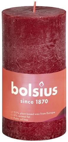 Lumânare stâlp rustic Bolsius 100 x 50 mm - STR-100/50-47 - Velvet Red