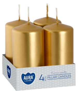 Lumânări stâlp Bispol (4 buc.) 40 x 80 mm - SW40/80-xxx-A4 - Culori metalizate